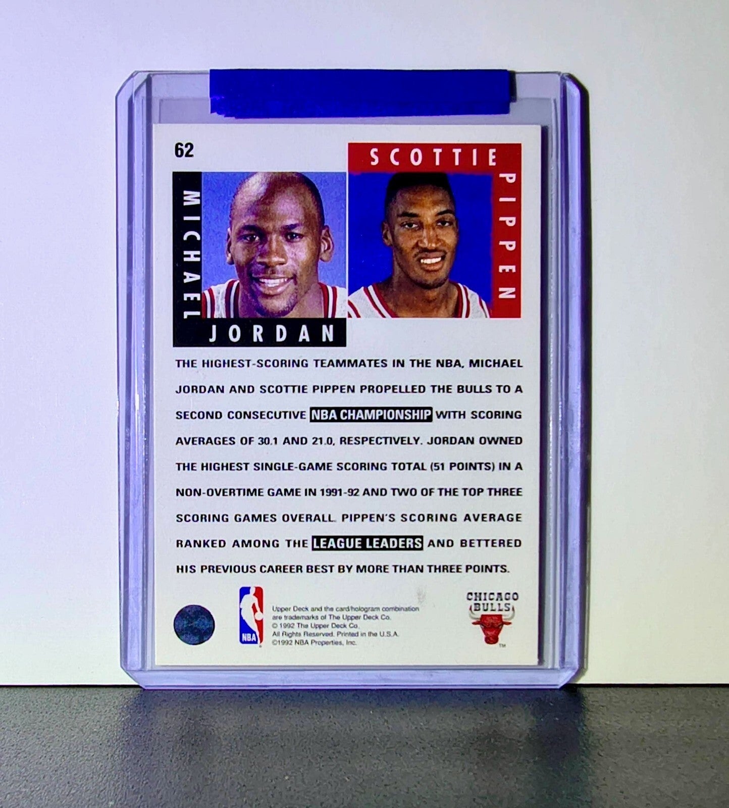 Michael Jordan Scottie Pippen 1992-93 Upper Deck Scoring Threats #62 Card Bulls