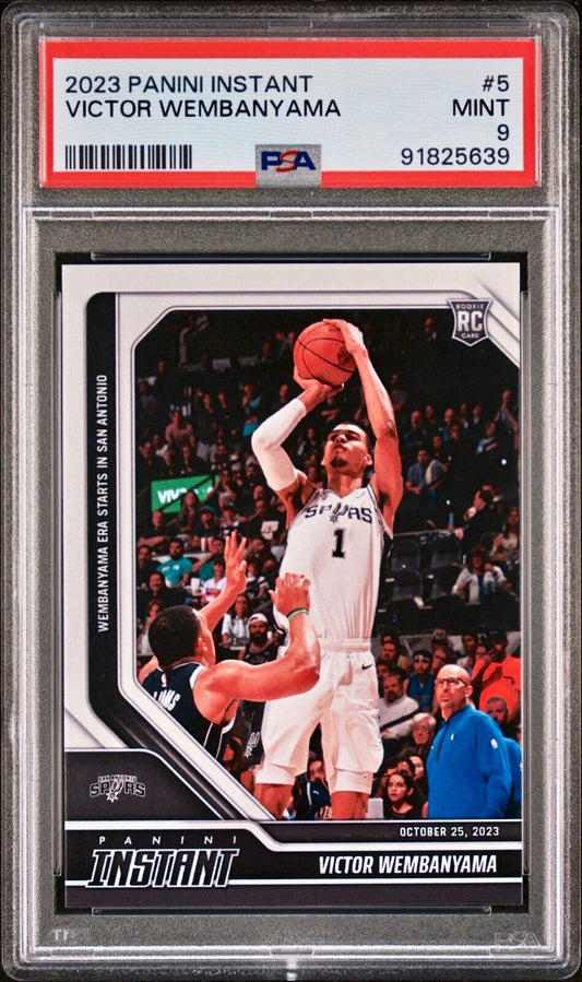 Victor Wembanyama 2023-24 Panini #5 NBA Rookie Basketball Card Spurs PSA 9 Mint