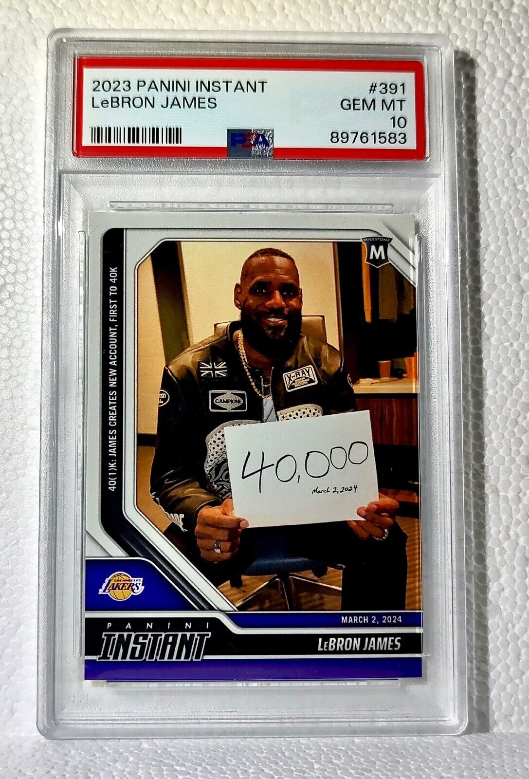 LeBron James 2023-24 Panini #391 All-Time Scoring Leader 40,000 Card PSA 10 GEM