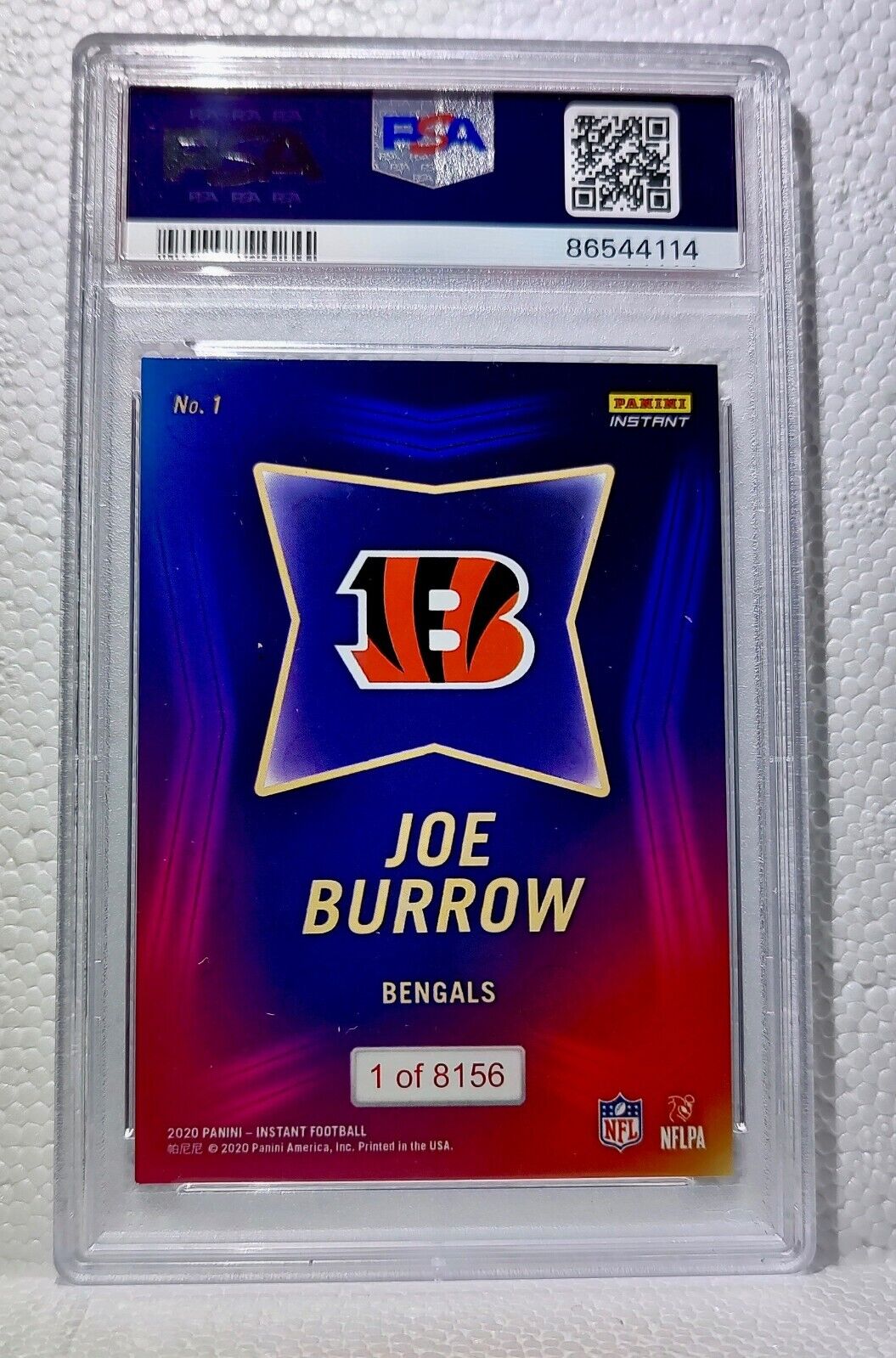 Joe Burrow 2020 Panini NFL Draft Night #1 Football Card 1 of 8156 PSA 9 MINT