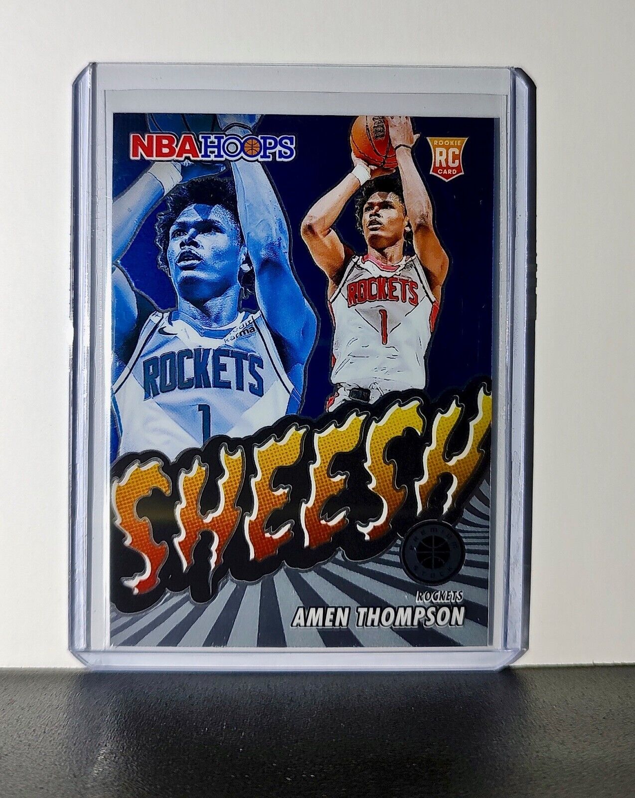 Amen Thompson 2023-24 Panini Premium Stock NBA Hoops SHEESH #4 Rookie Card