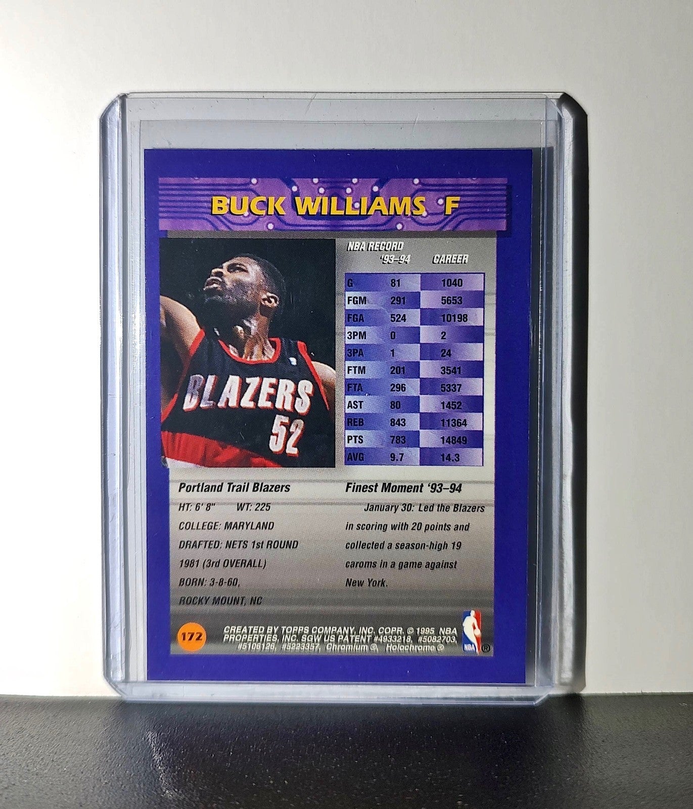 Buck Williams 1994-95 Topps Finest #172 Basketball Card