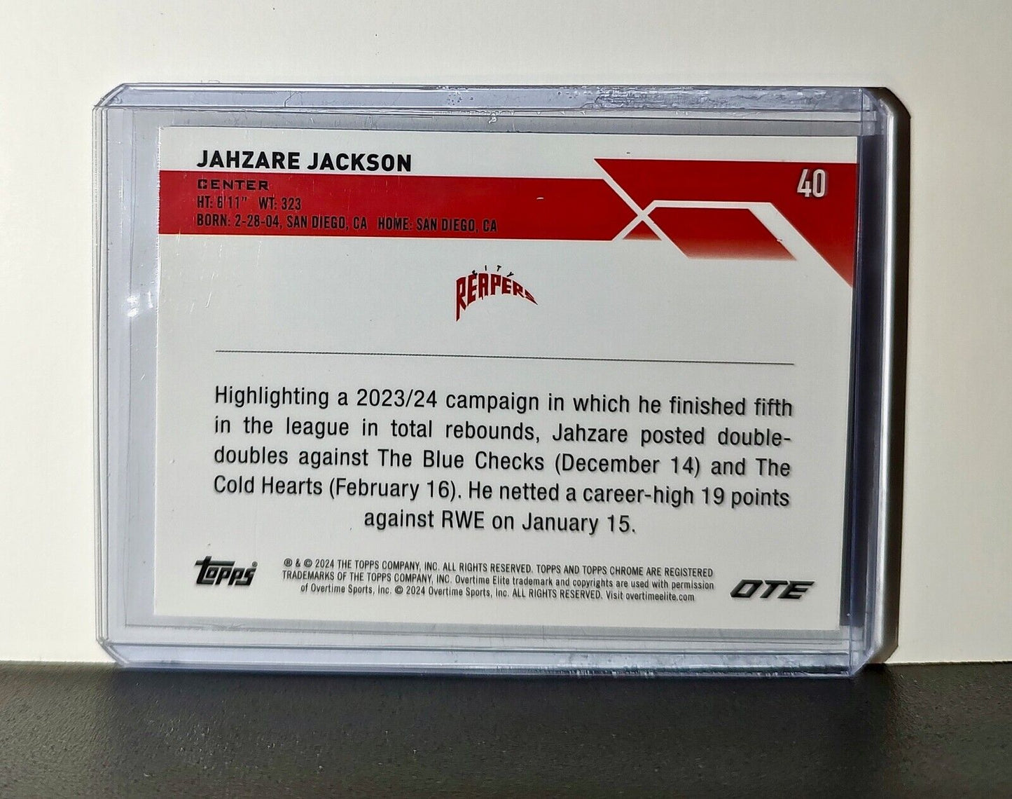 Jahzare Jackson 2023-24 Topps Chrome Overtime #40 Card City Reapers