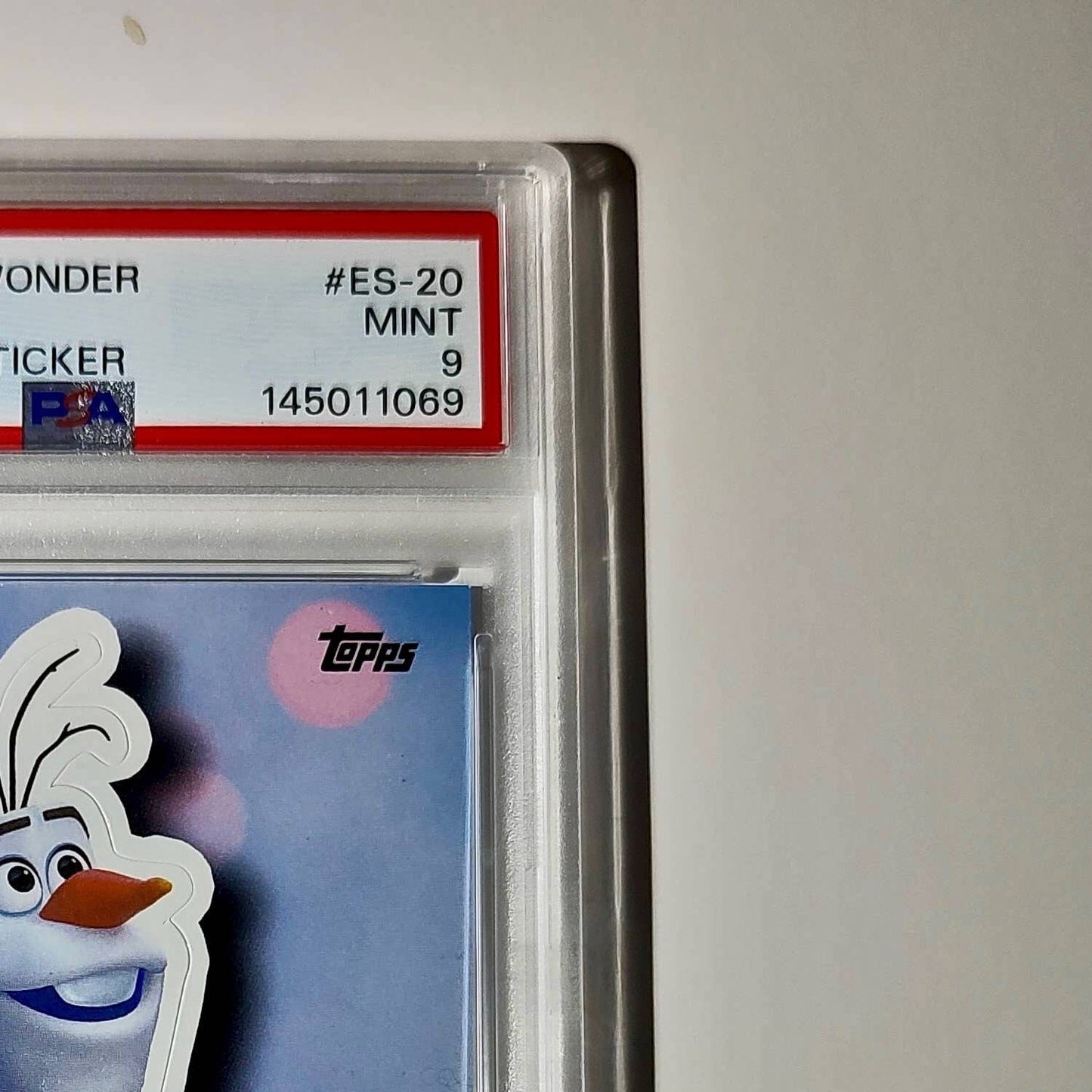 Olaf 2025 Topps Disney #ES-20 Enchanted Sticker Card Frozen PSA 9