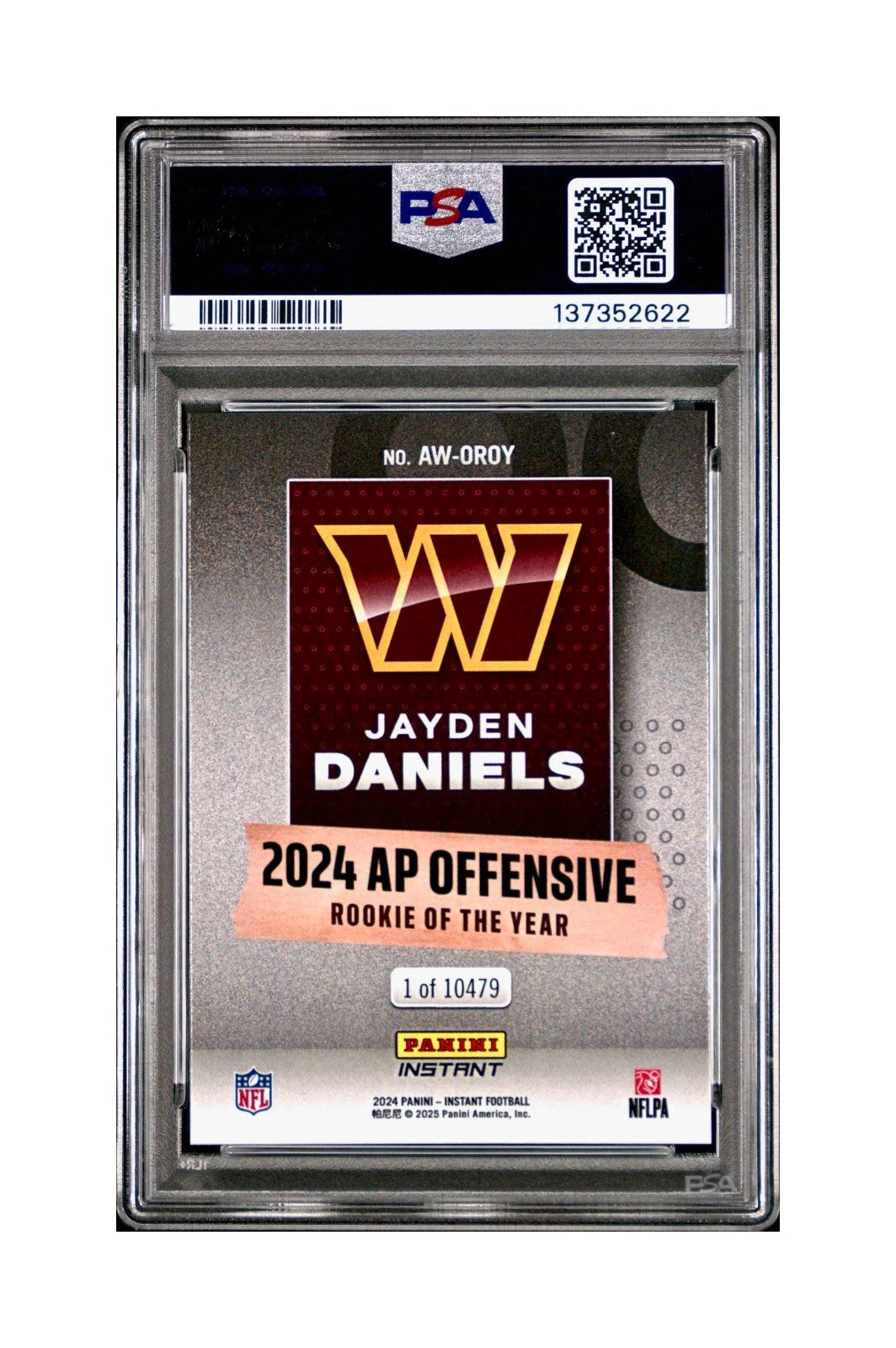 Jayden Daniels 2024 Panini NFL AP Offensive Rookie of the Year Commanders PSA 10
