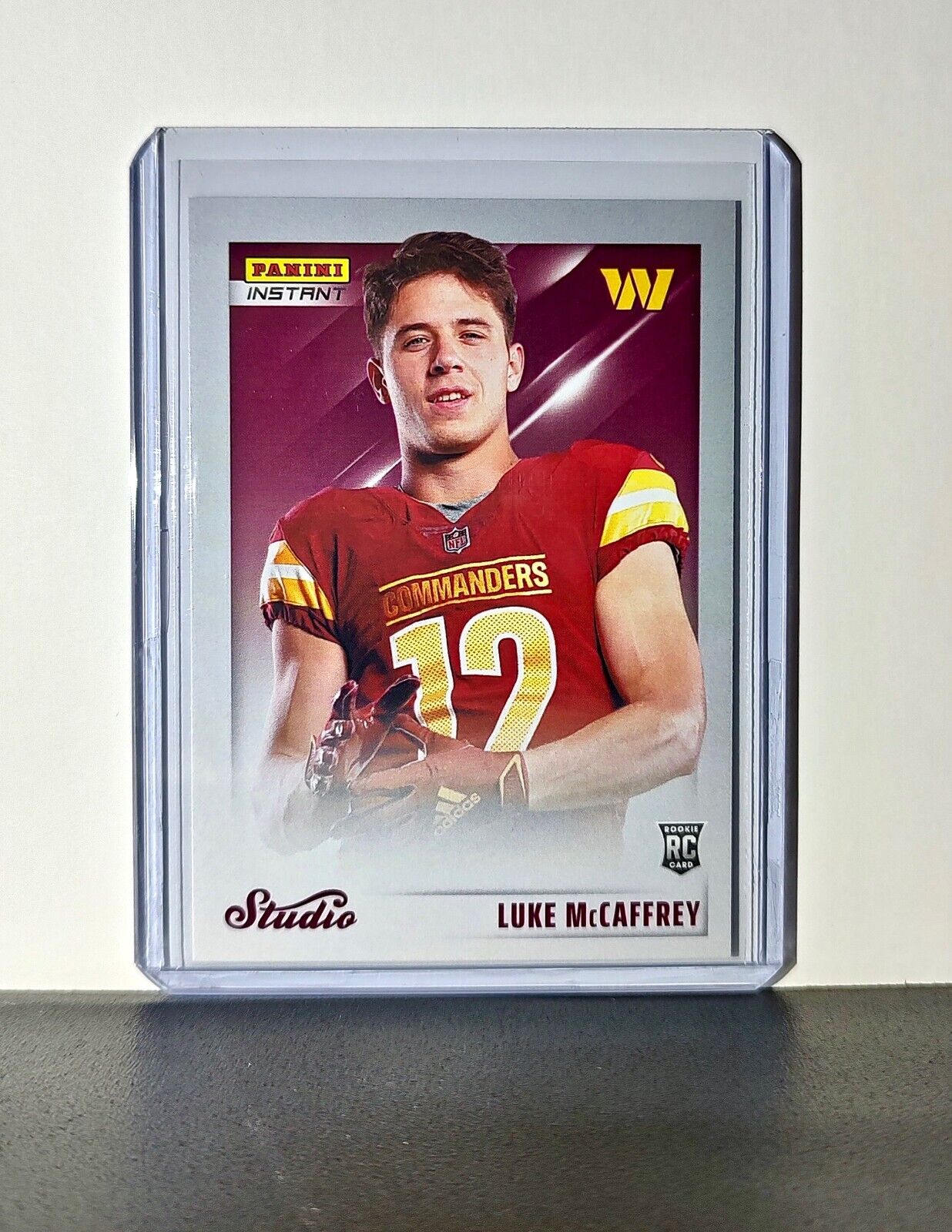 Luke McCaffrey 2024 Panini NFL Studio Rookies #20 Card Commanders 1/1672