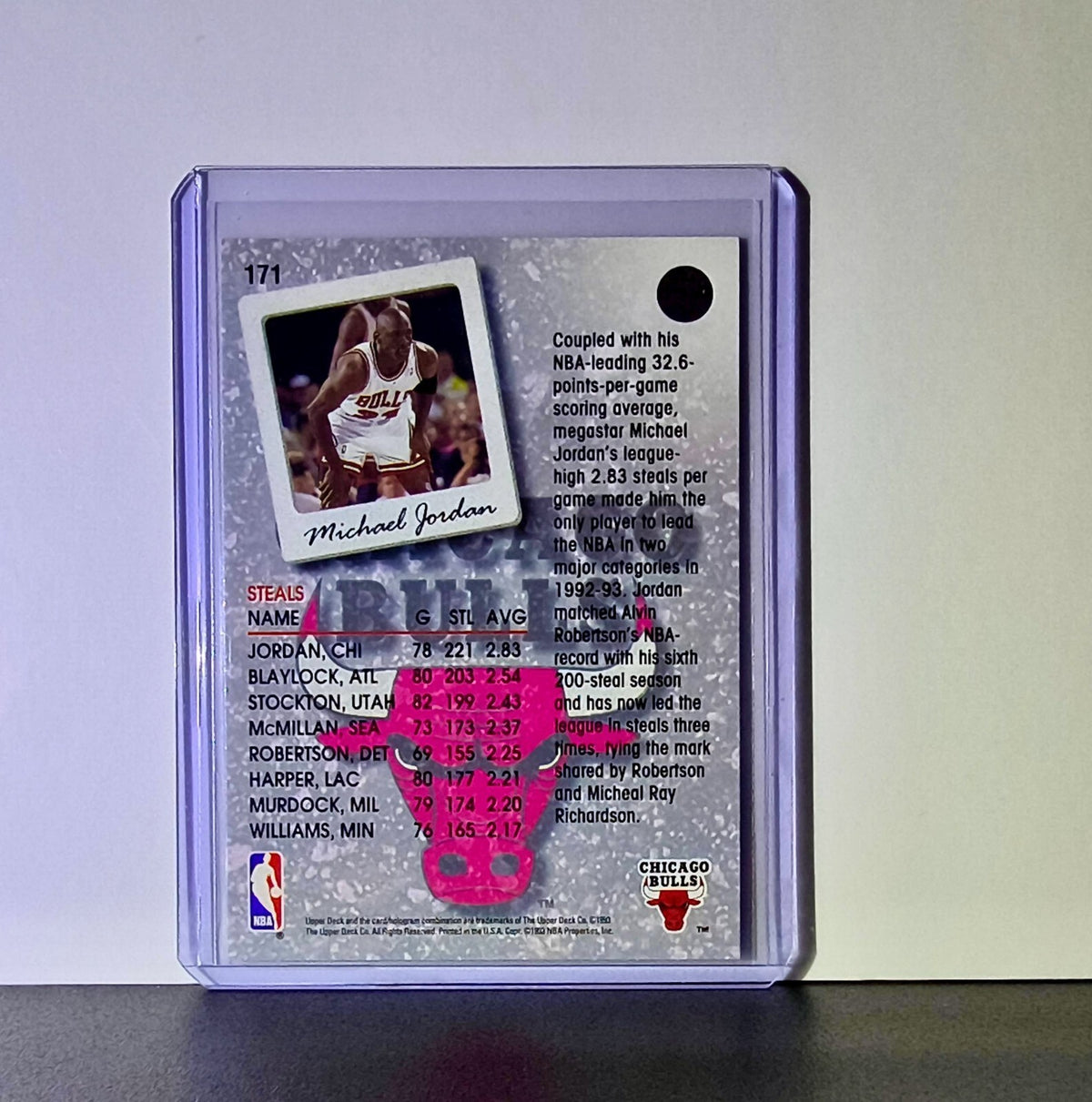 Michael Jordan 1992-93 Upper Deck Season Leaders #171 Card Chicago Bulls