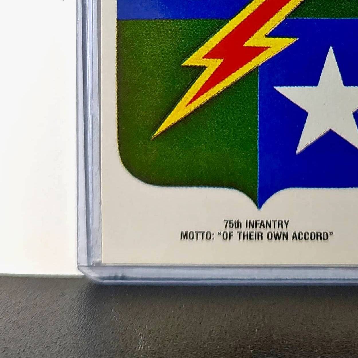 75th Infantry Motto: Of Their Own Accord 1991 Topps Desert Storm #3 Sticker