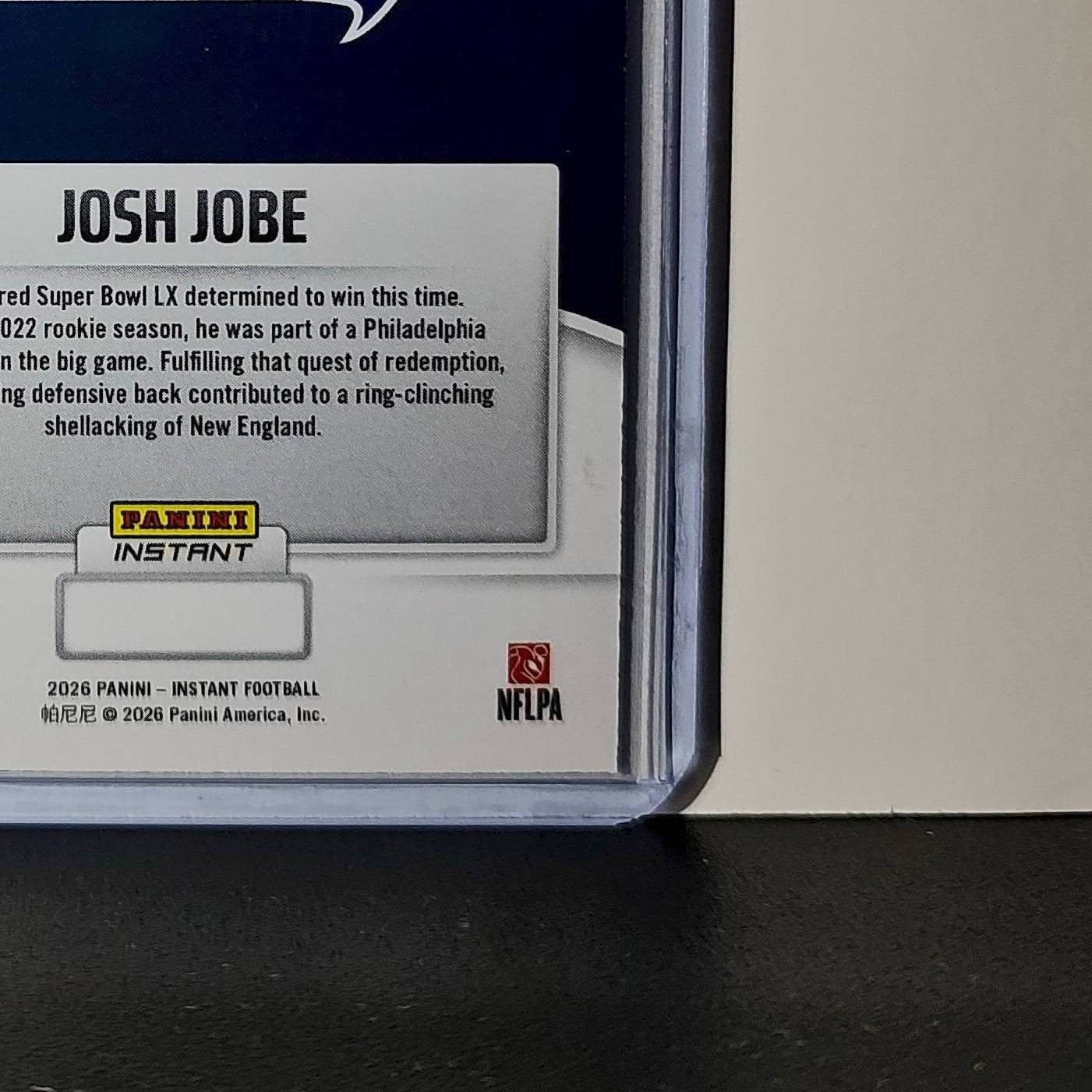Josh Jobe 2026 Panini NFL Super Bowl LIX Champions #23 Card Seattle Seahawks