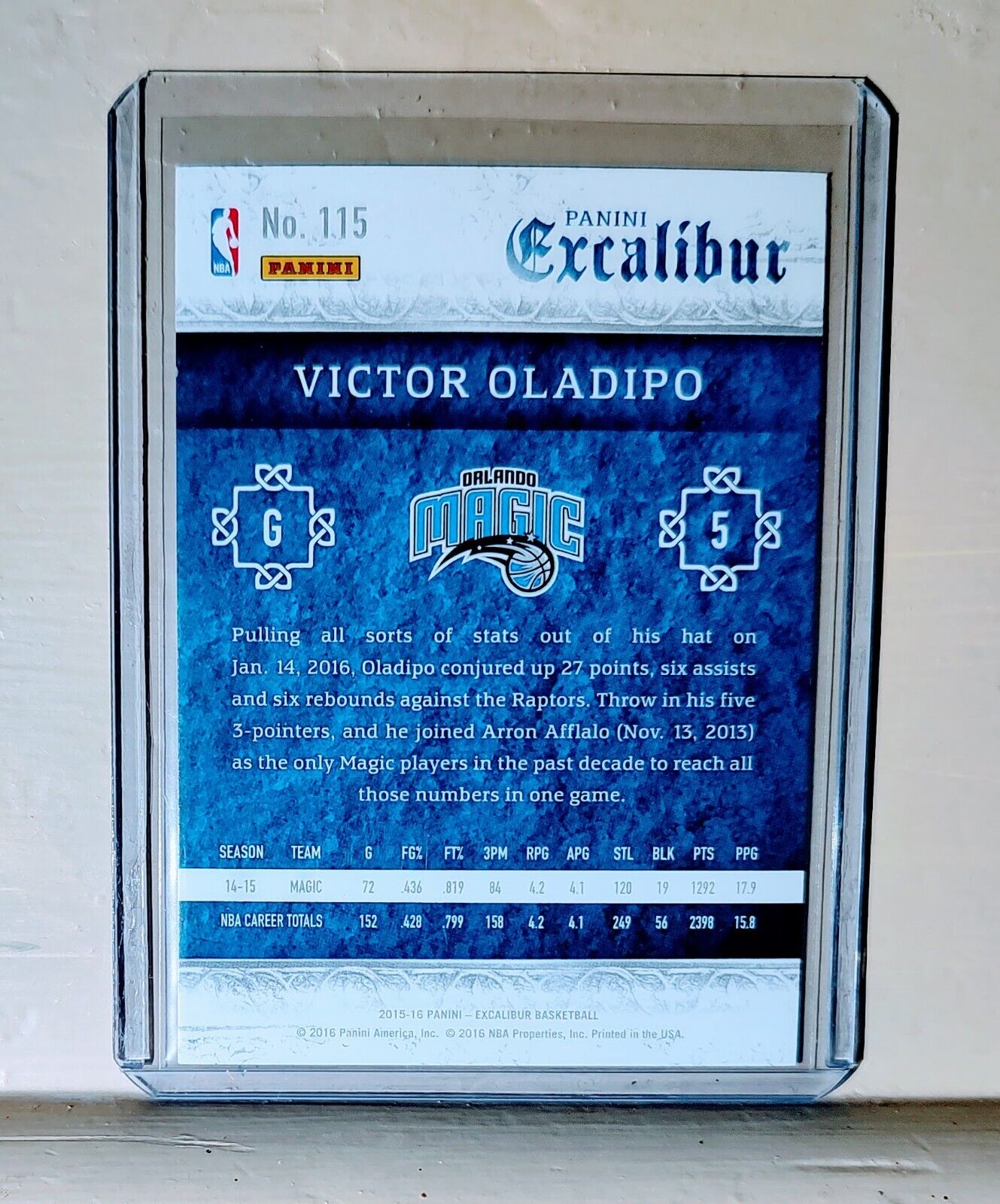 Victor Oladipo 2015-16 Panini Excalibur Basketball NBA #115 Card