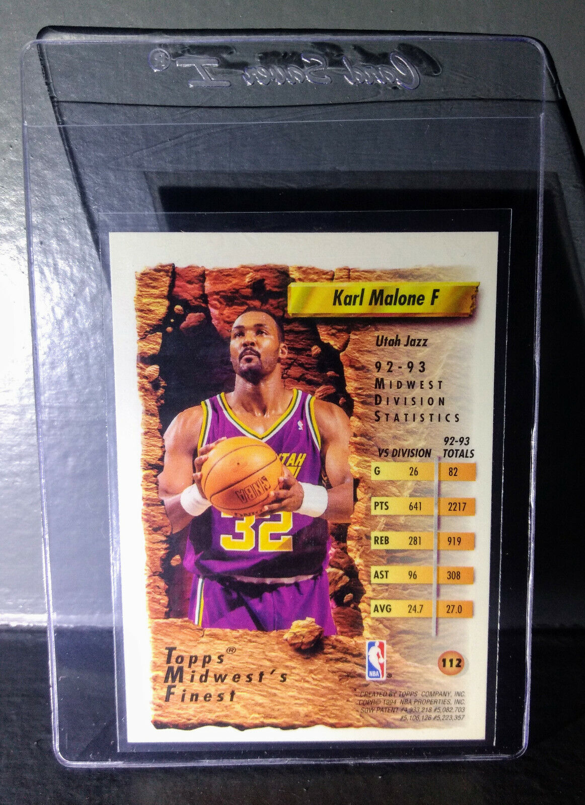 1993-94 Topps Finest Karl Malone #112 Midwest's Finest Basketball Card