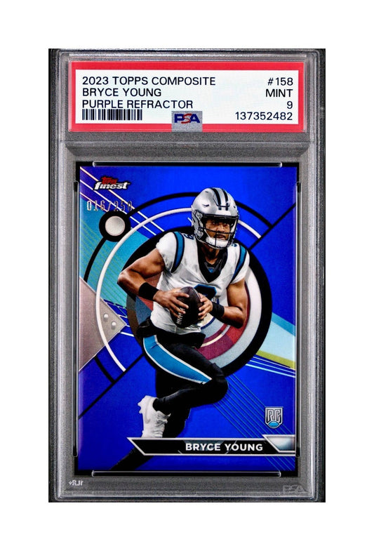 Bryce Young 2023 Topps Finest #158 Rookie Purple Refractor 016/250 PSA 9 Mint