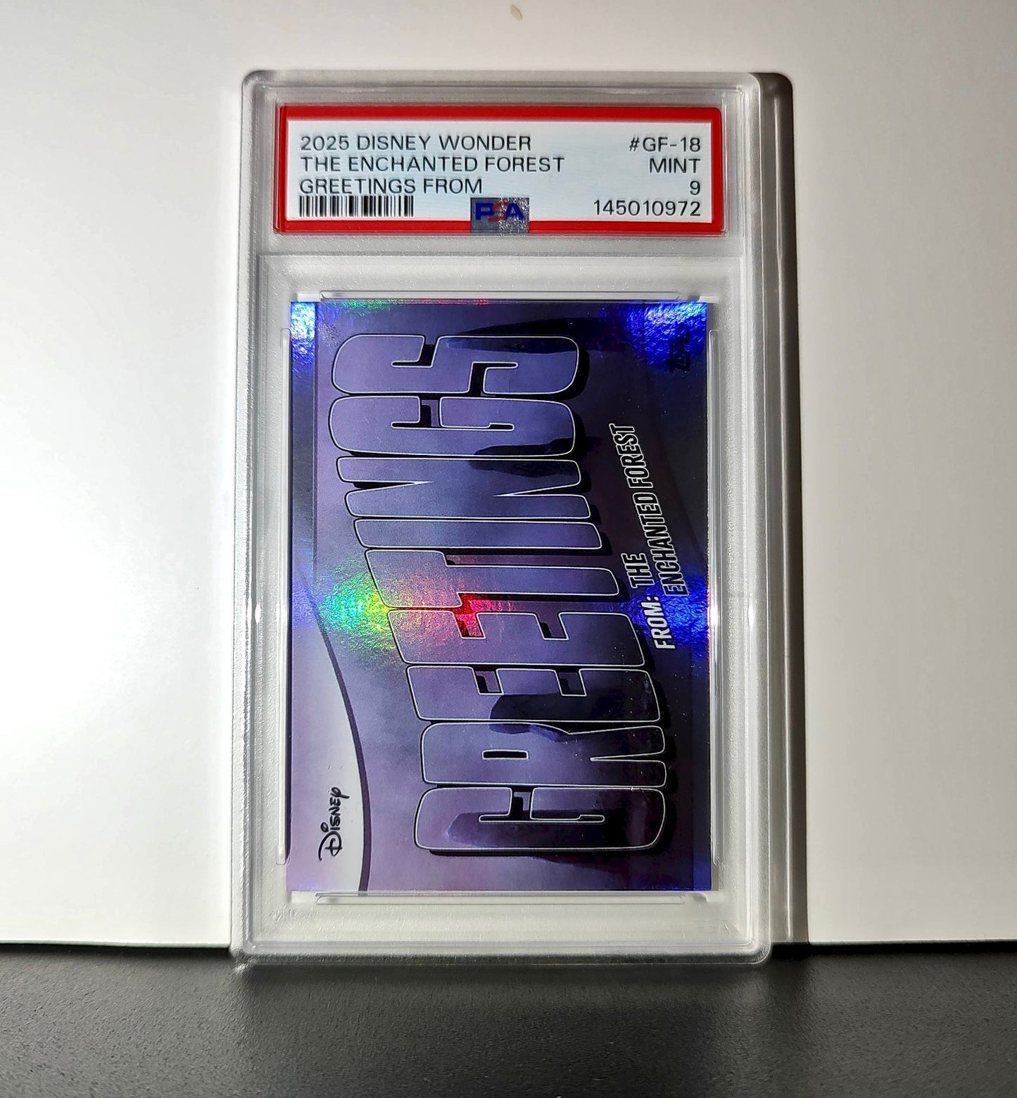 The Enchanted Forest 2025 Topps Disney #GF-18 Greetings From Frozen II PSA 9