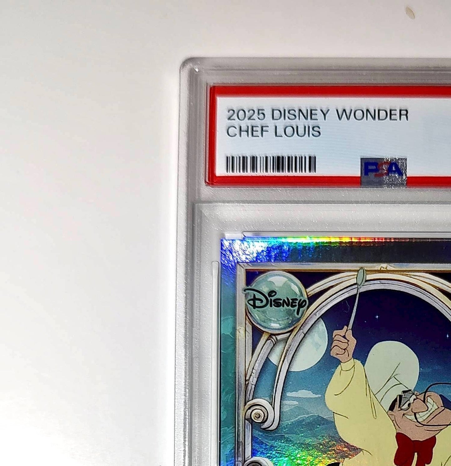 Chef Louis 2025 Topps Disney Wonder #124 Diamond Card The Little Mermaid PSA 7