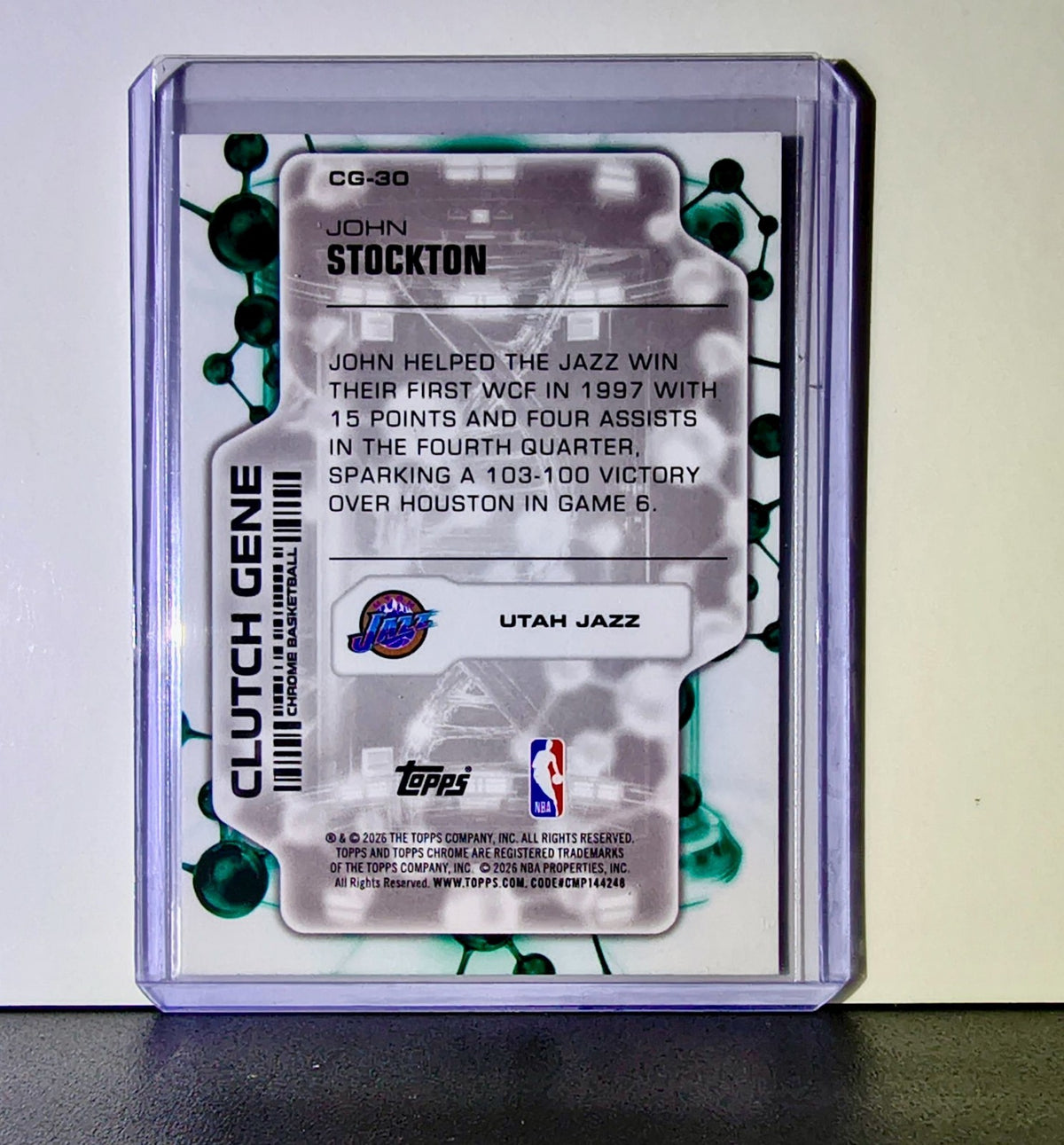 John Stockton 2025-26 NBA Topps Chrome Update Clutch Gene #CG-30 Card Utah Jazz