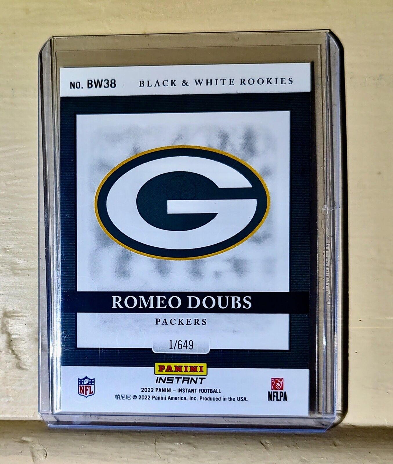 Romeo Doubs 2022 Panini NFL Black & White Rookies #38 Football Card 1 of 649