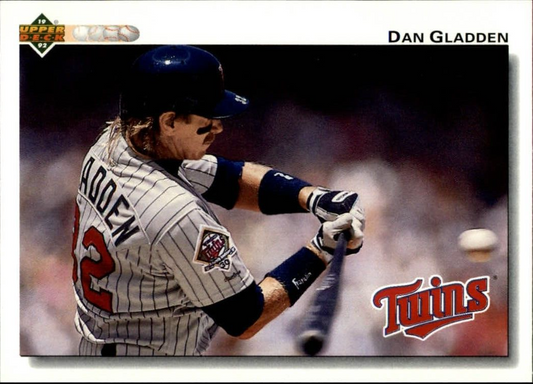 Dan Gladden 1992 Upper Deck MLB #332 Baseball Card Minnesota Twins