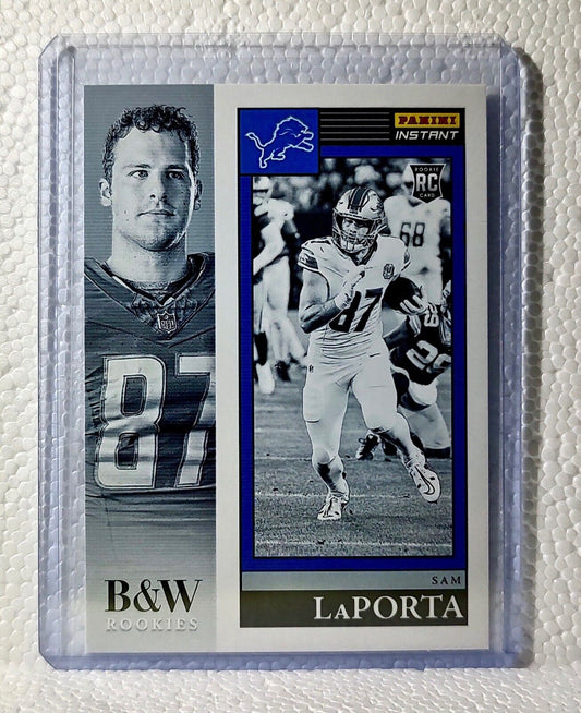 Sam LaPorta 2023 Panini NFL #21 Black & White Rookies Card Detroit Lions 1/216