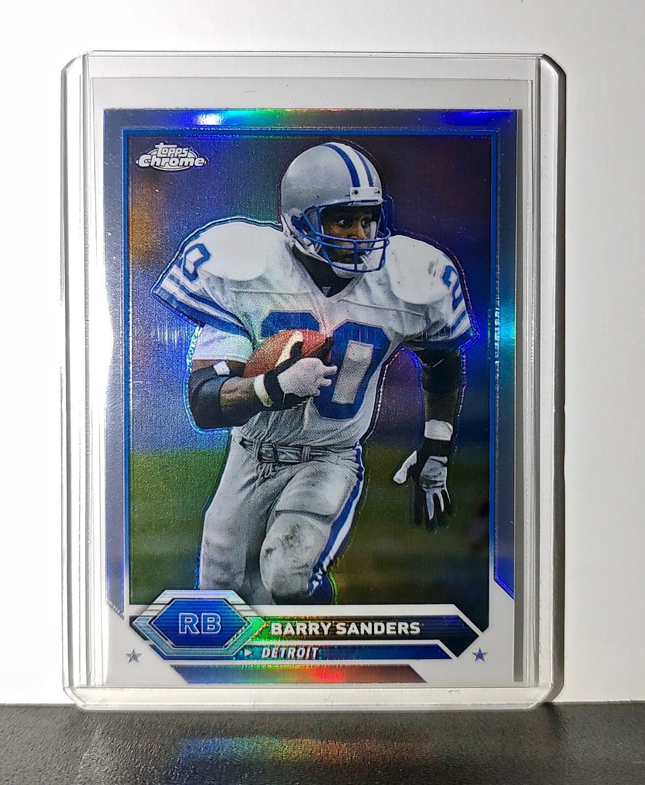 Barry Sanders 2023 Topps Chrome Refractor NFL #9 Football Card Detroit Lions