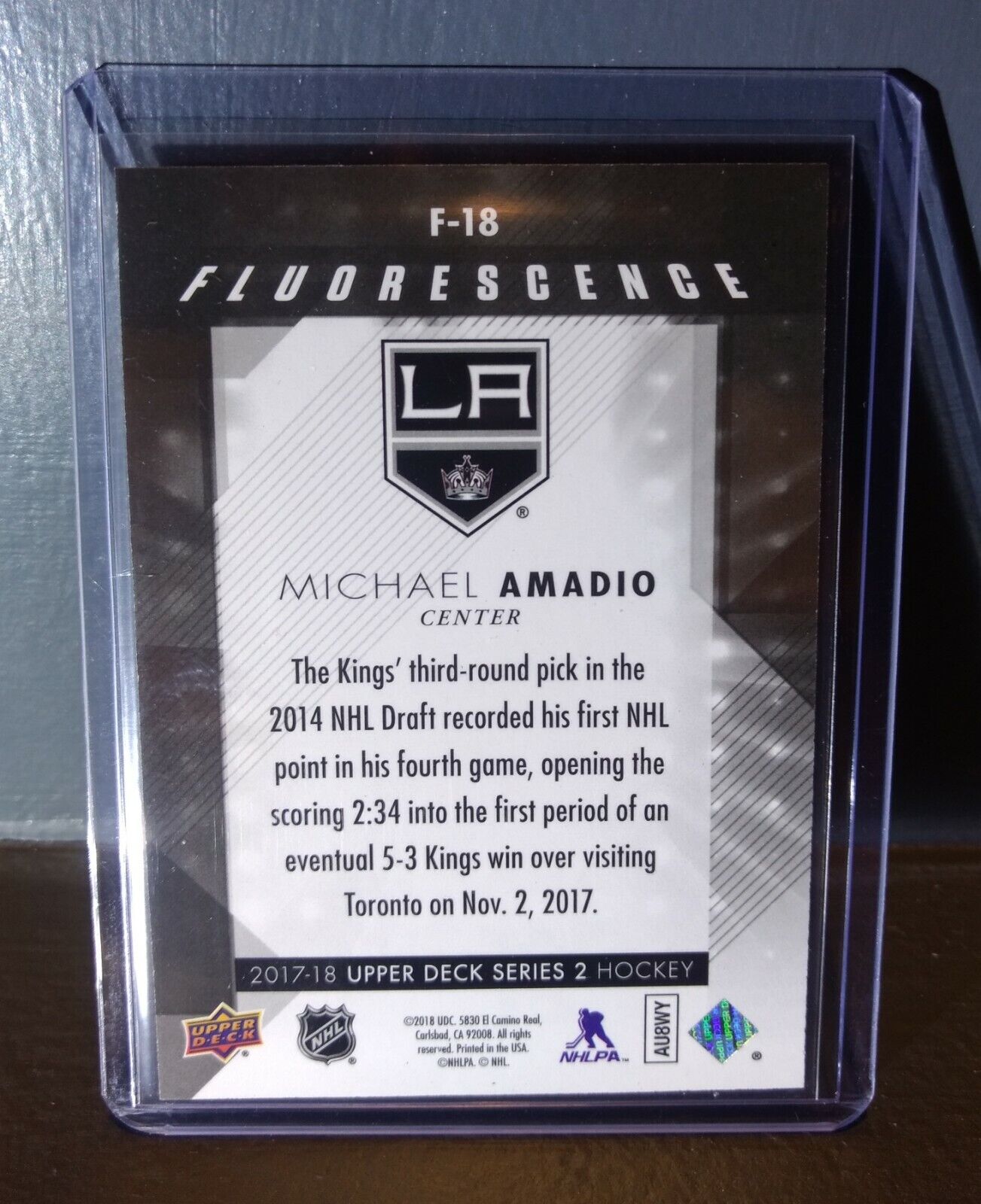 2017 Michael Amadio Upper Deck Fluorescence #F-18 Hockey Card #/150