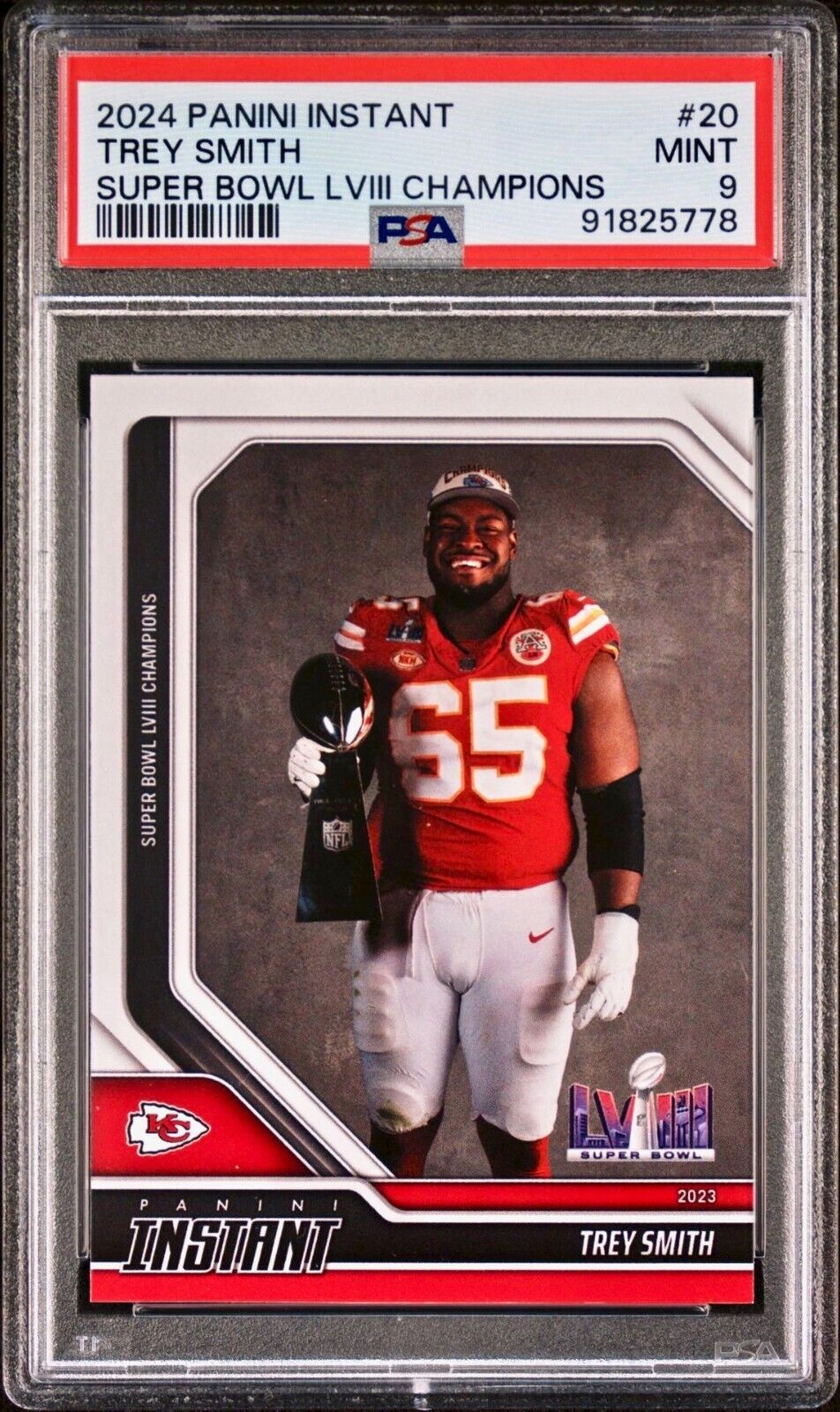 Trey Smith 2023 Panini NFL Superbowl Champions #20 Card PSA 9 Mint