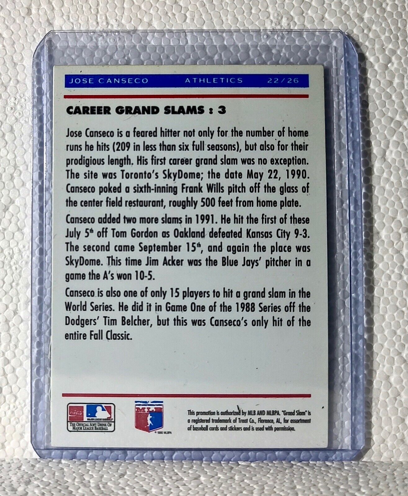 Jose Canseco 1992 Upper Deck MLB #22 Baseball Card Oakland Athletics