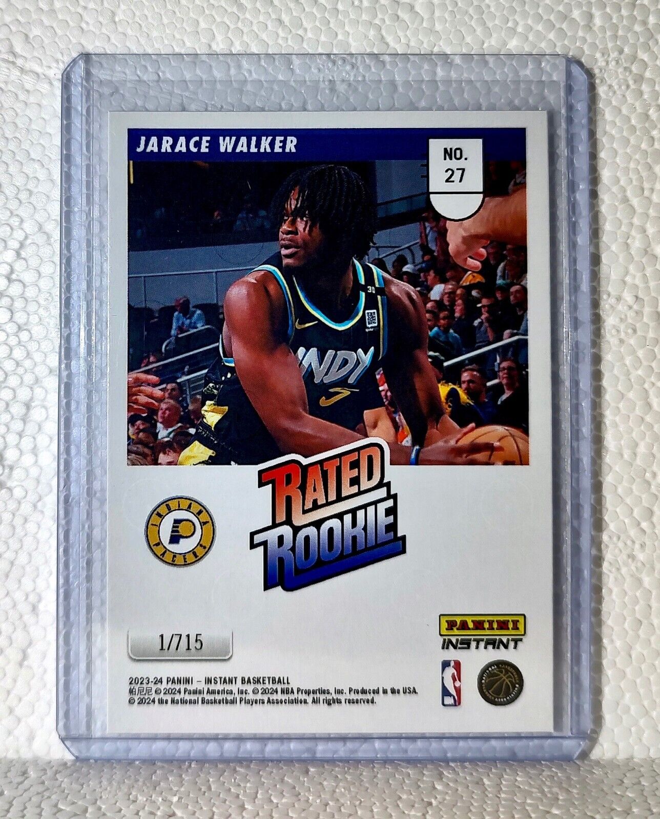 Jarace Walker 2023-24 Panini NBA #27 Rated Rookie Retro Card Pacers 1/715