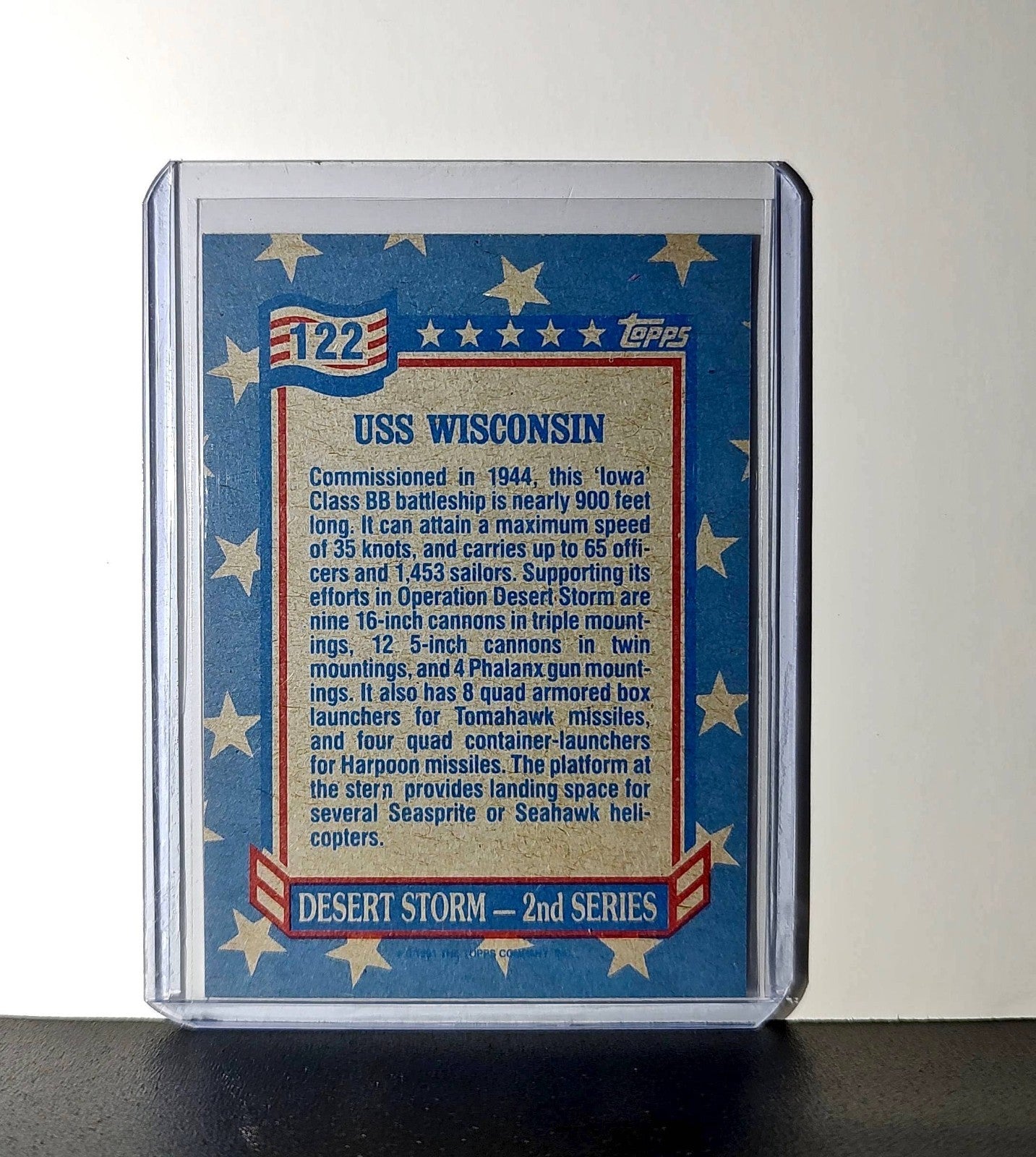 USS Wisconsin 1991 Topps Desert Storm #122 Card