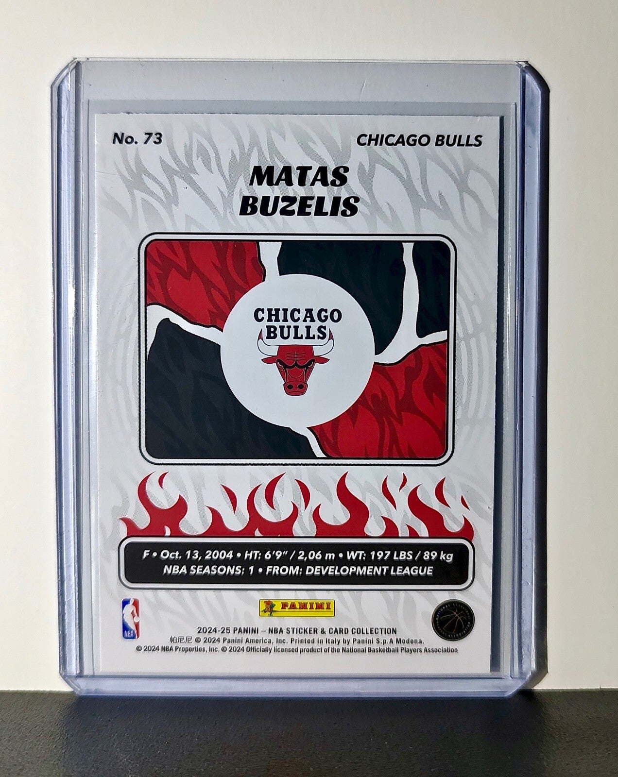 Matas Buzelis Rookie 2024-25 Panini NBA #73 Foil Sticker Card Chicago Bulls