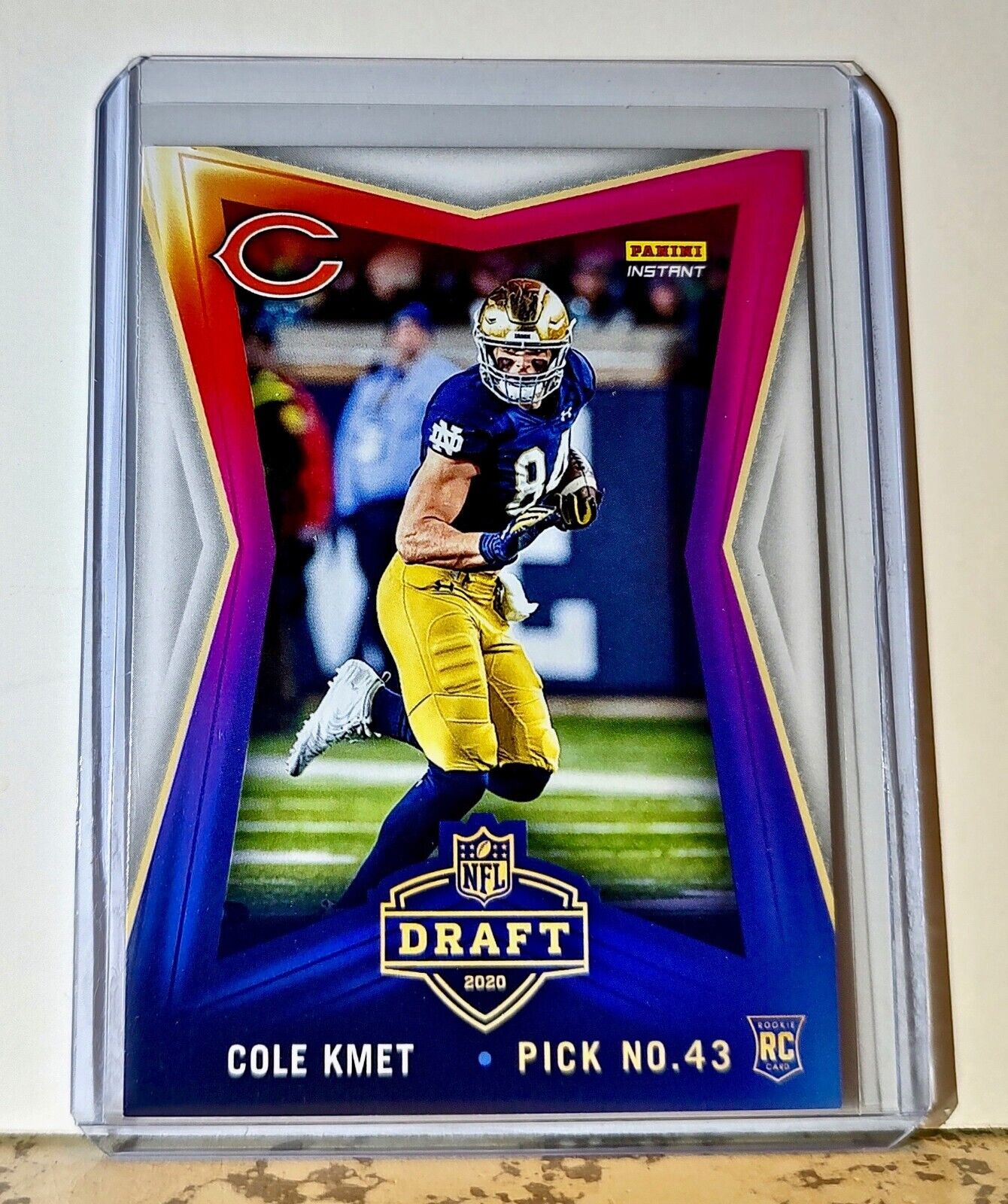 Cole Kmet 2020 NFL Draft Night NFL #29 Football Card Chicago Bears 1 of 500