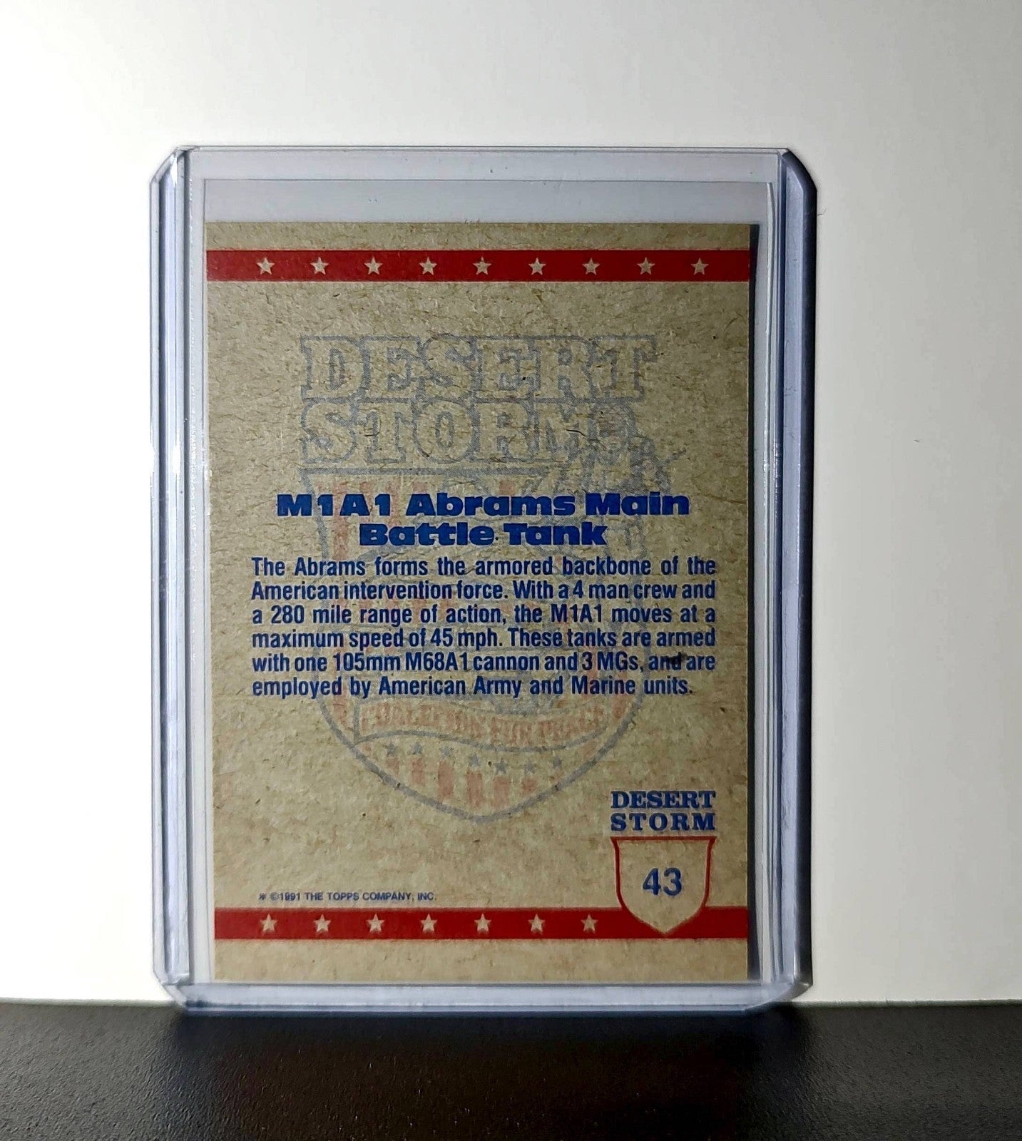 M-1 Abrams Tank 1991 Topps Desert Storm #43 Card
