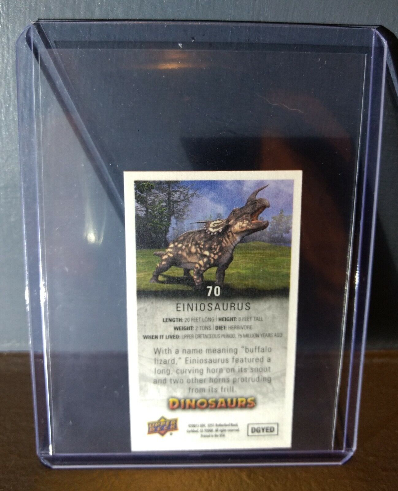 2015 Upper Deck Dinosaurs Canvas Mini Einiosaurus #70 Trading Card