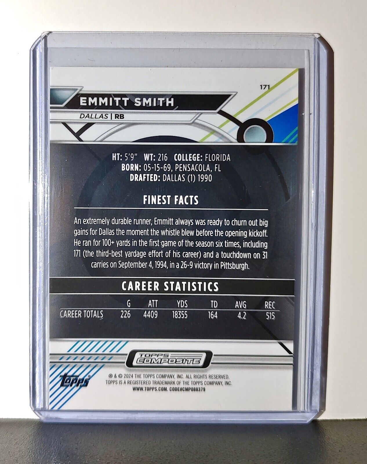 Emmitt Smith 2023 Topps Finest NFL #171 Card Dallas Cowboys