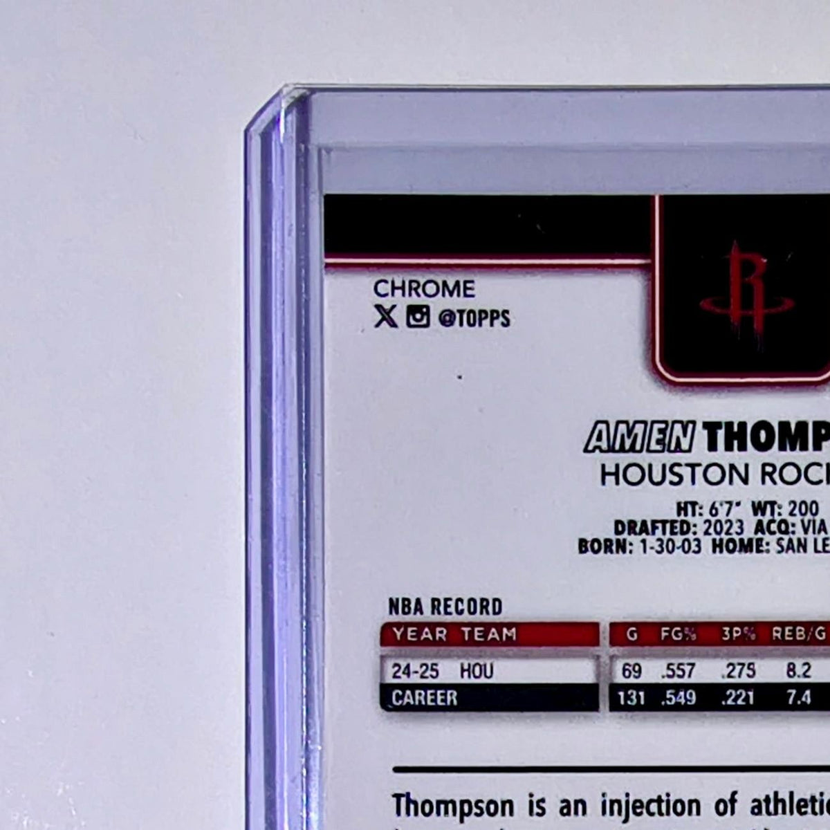 Amen Thompson 2025-26 NBA Topps Chrome Update X-Fractor #44 Card Houston Rockets