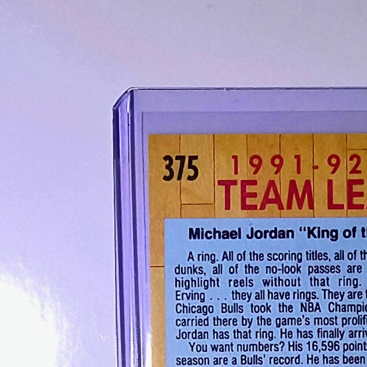 Michael Jordan 1991-92 Fleer Team Leader #375 Basketball Card Chicago Bulls
