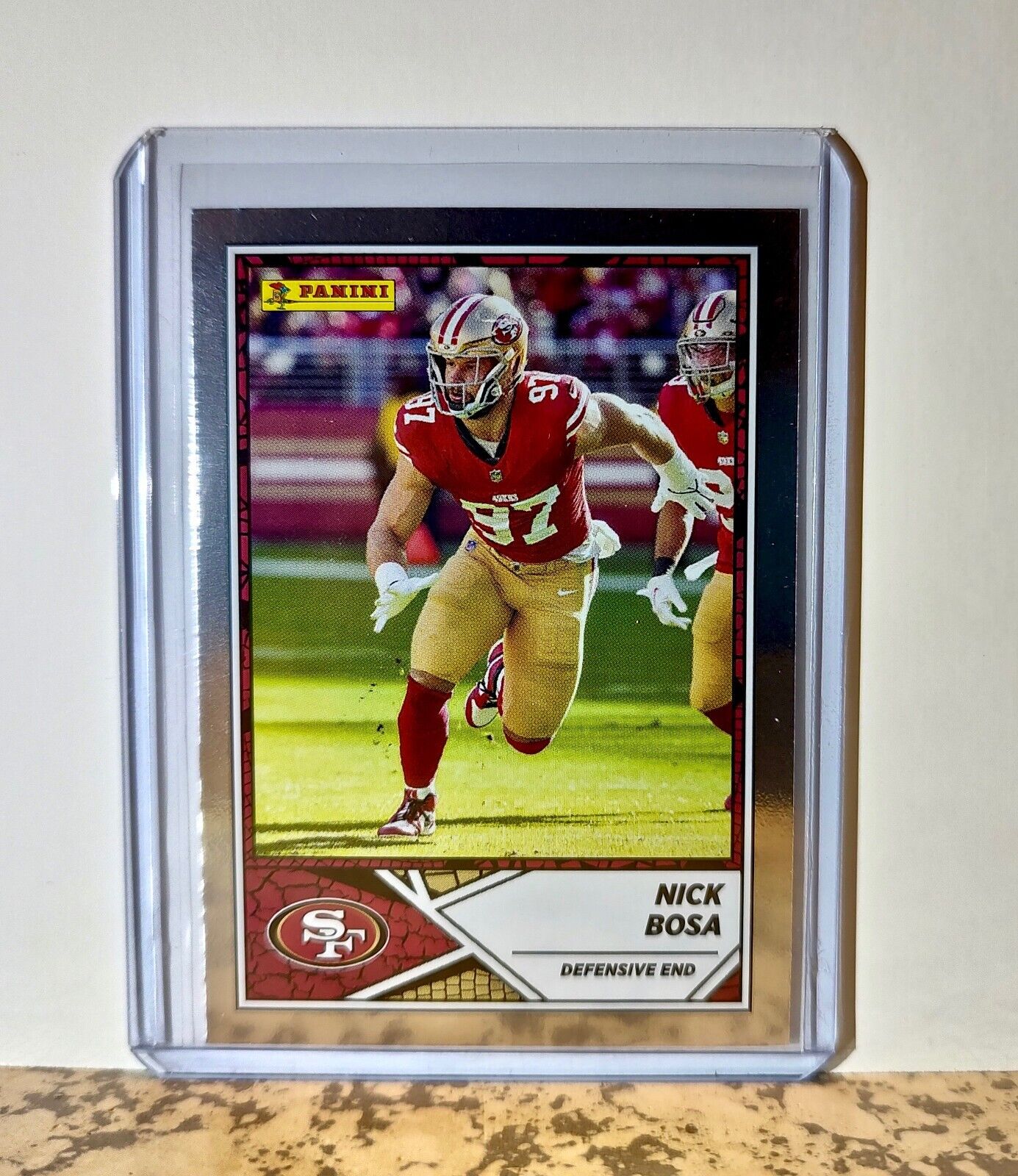 Nick Bosa 2024 Panini NFL #38 Silver Foil Sticker Card San Francisco 49ers