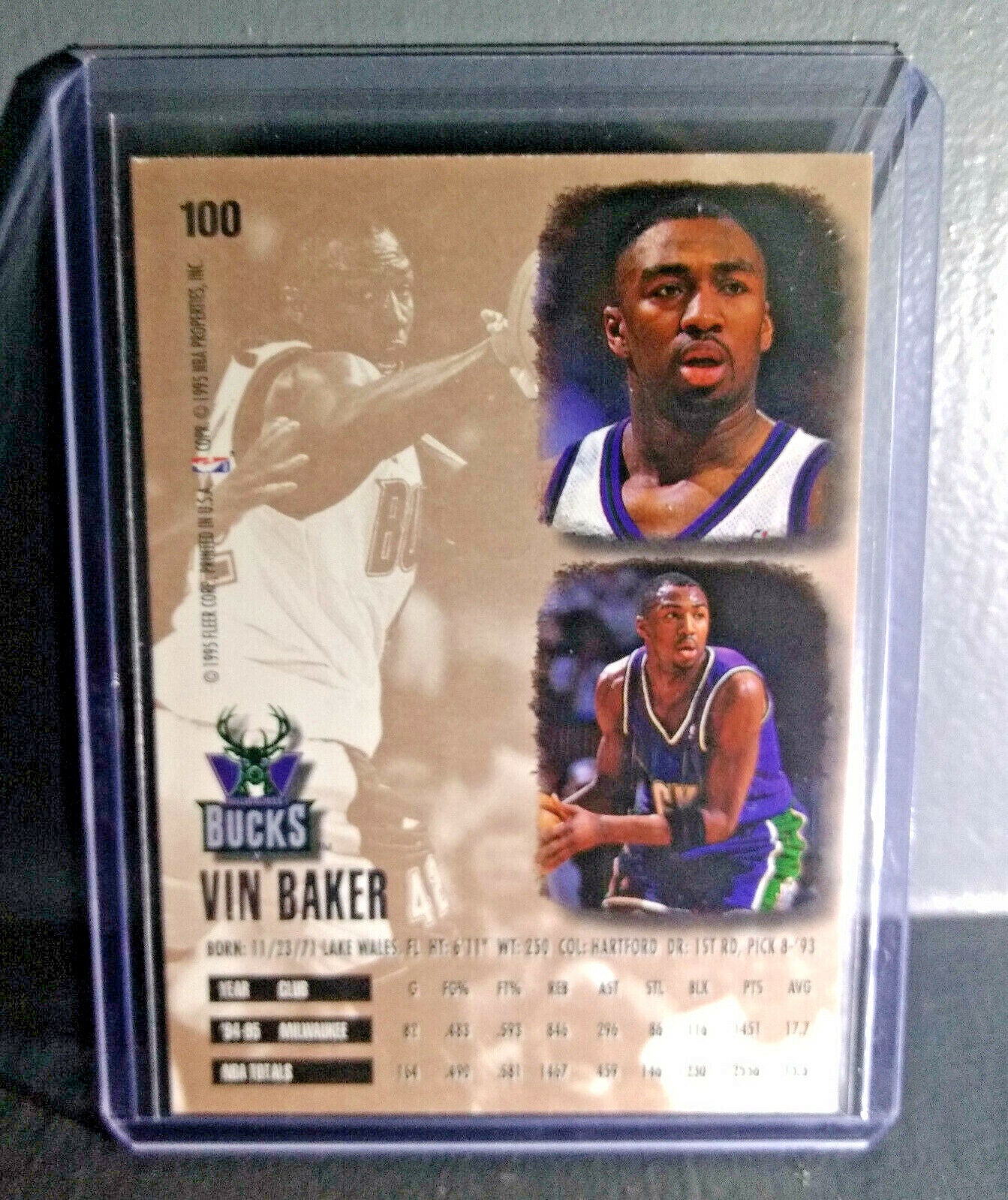 1995-96 Vin Baker Fleer Ultra #100 Basketball Card