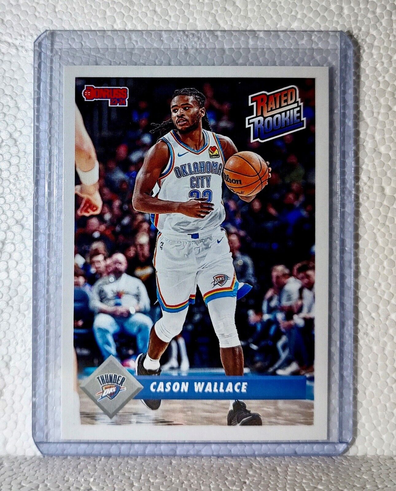 Cason Wallace 2023-24 Panini NBA #11 Rated Rookie Retro Card Thunder 1/715