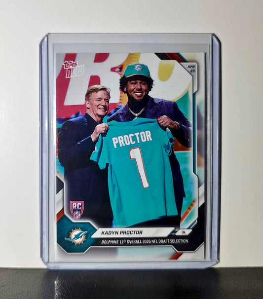 Kadyn Proctor Rookie 2026 Topps Now Draft Night #KPRO Card Miami Dolphins