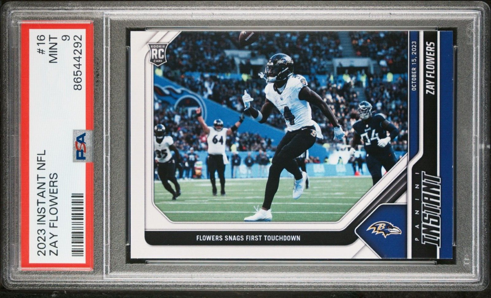 Zay Flowers 2023 Panini NFL Rookie #16 Card 1 of 113 Ravens PSA 9 Mint