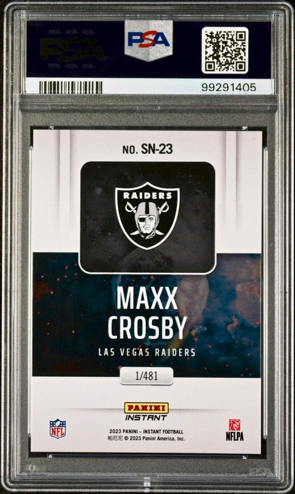 Maxx Crosby 2023 Panini Supernova NFL #SN-23 Football Card PSA 10 Gem Mint