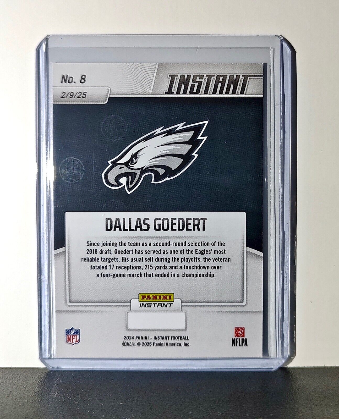 Dallas Goedert 2024 Panini Super Bowl LIX Champions NFL #8 Football Card Eagles
