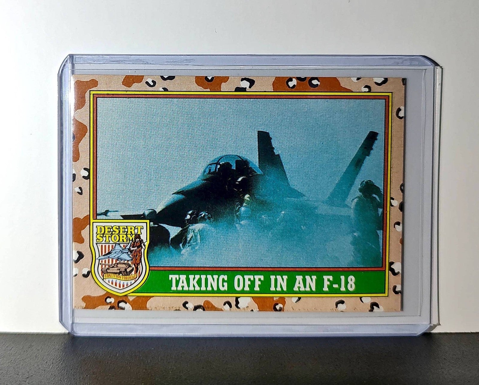 Taking Off in an F/A-18 1991 Topps Desert Storm #28 Card