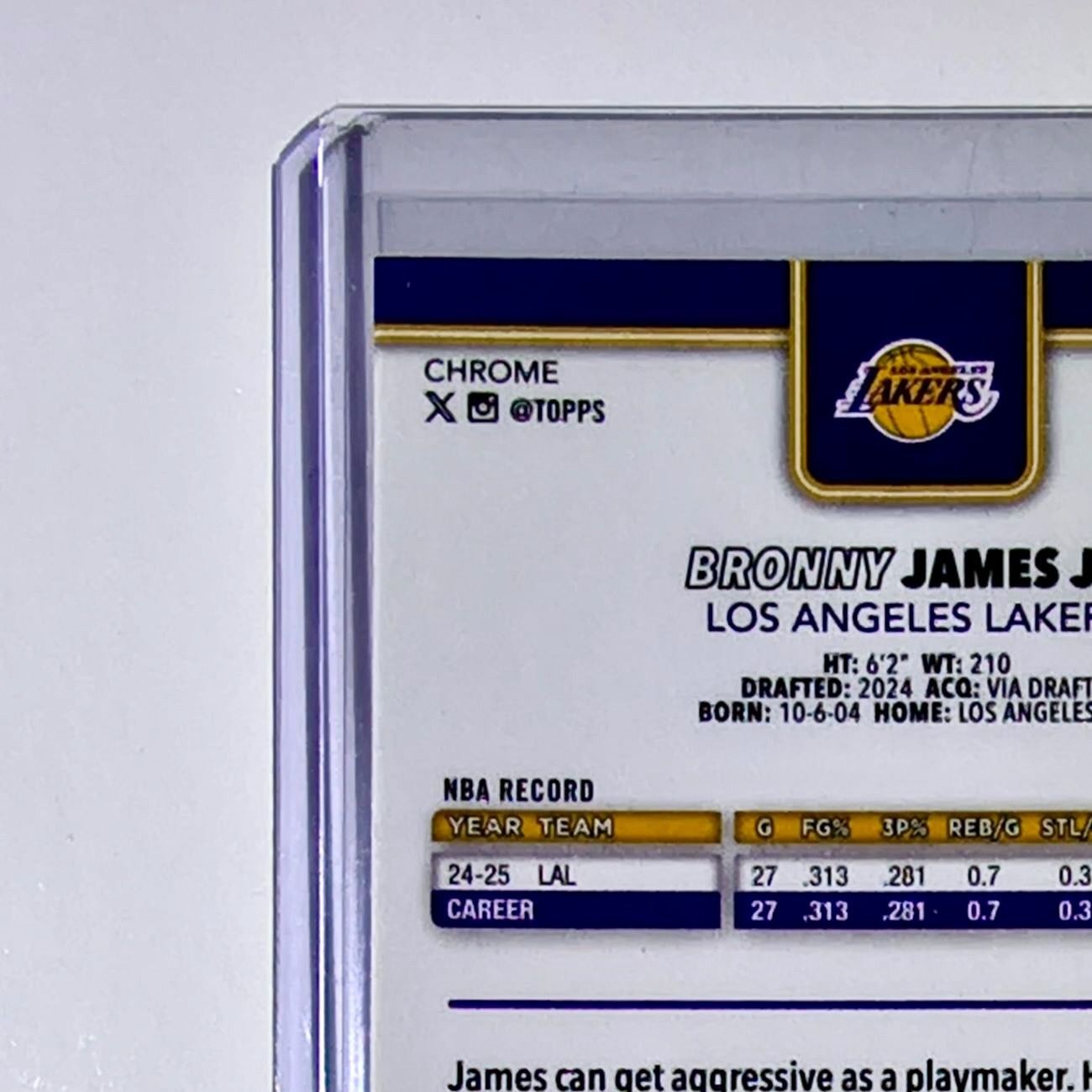 Bronny James Jr. 2025-26 NBA Topps Chrome Update Red White & Blue Refractor #103