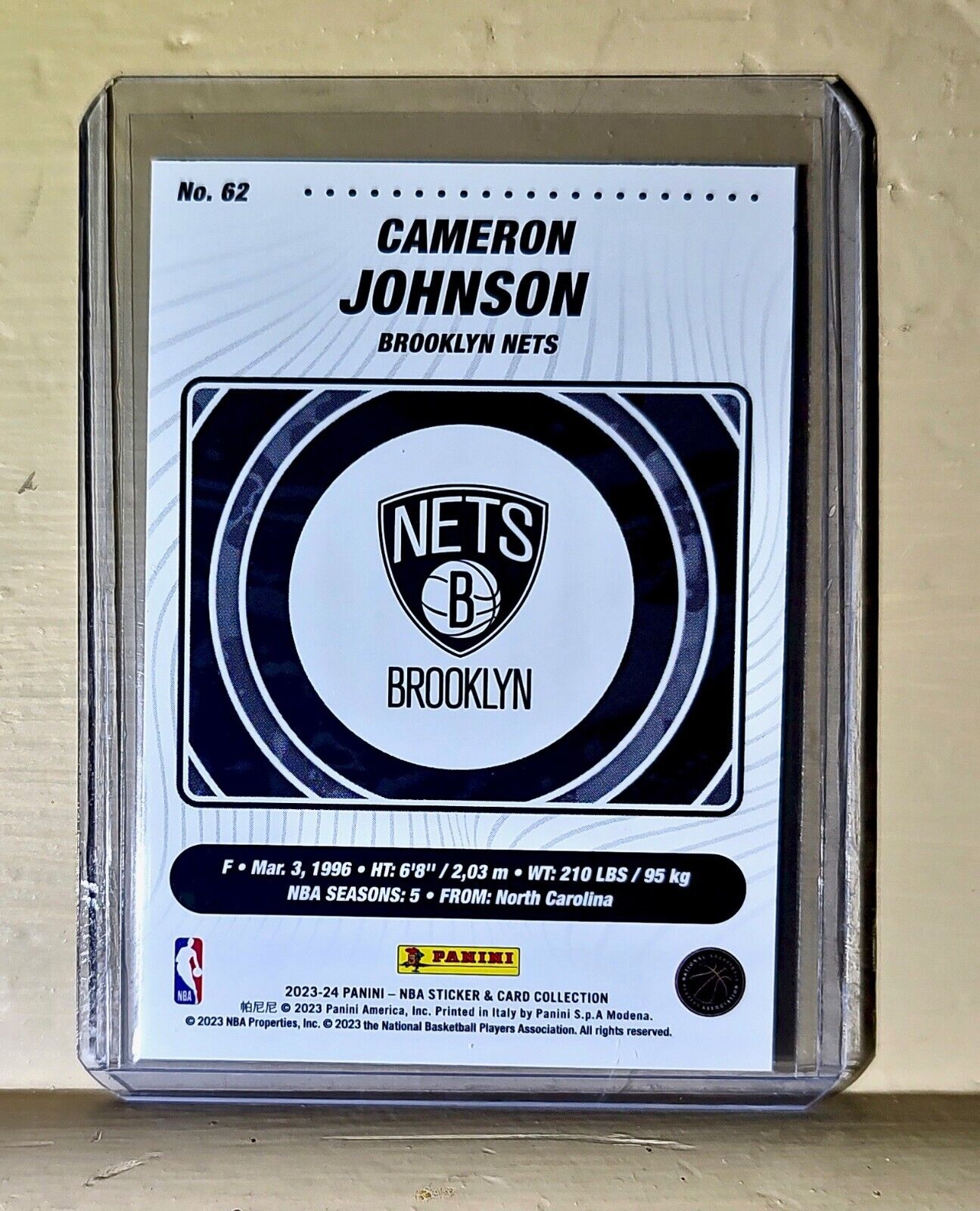 Cameron Johnson 2023-24 Panini NBA Basketball #62 Card Brooklyn Nets