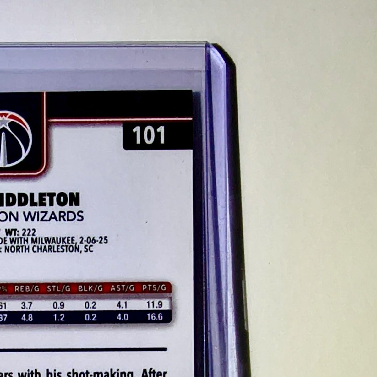 Khris Middleton 2025-26 NBA Topps Chrome Update X-Fractor #101 Card Wizards