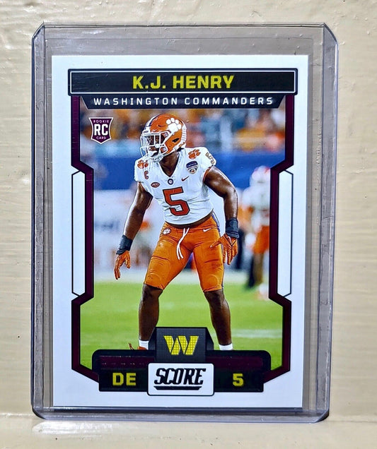 K.J. Henry 2023 Panini NFL #393 Score Rookie Football Card Washington Commanders