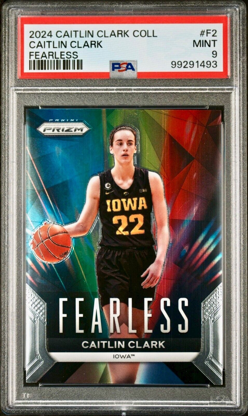 Caitlin Clark 2024 Panini Prizm Fearless #F2 Basketball Card PSA 9 Mint