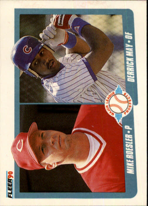 1990 Mike Roesler / Derrick May Fleer Baseball Card #645