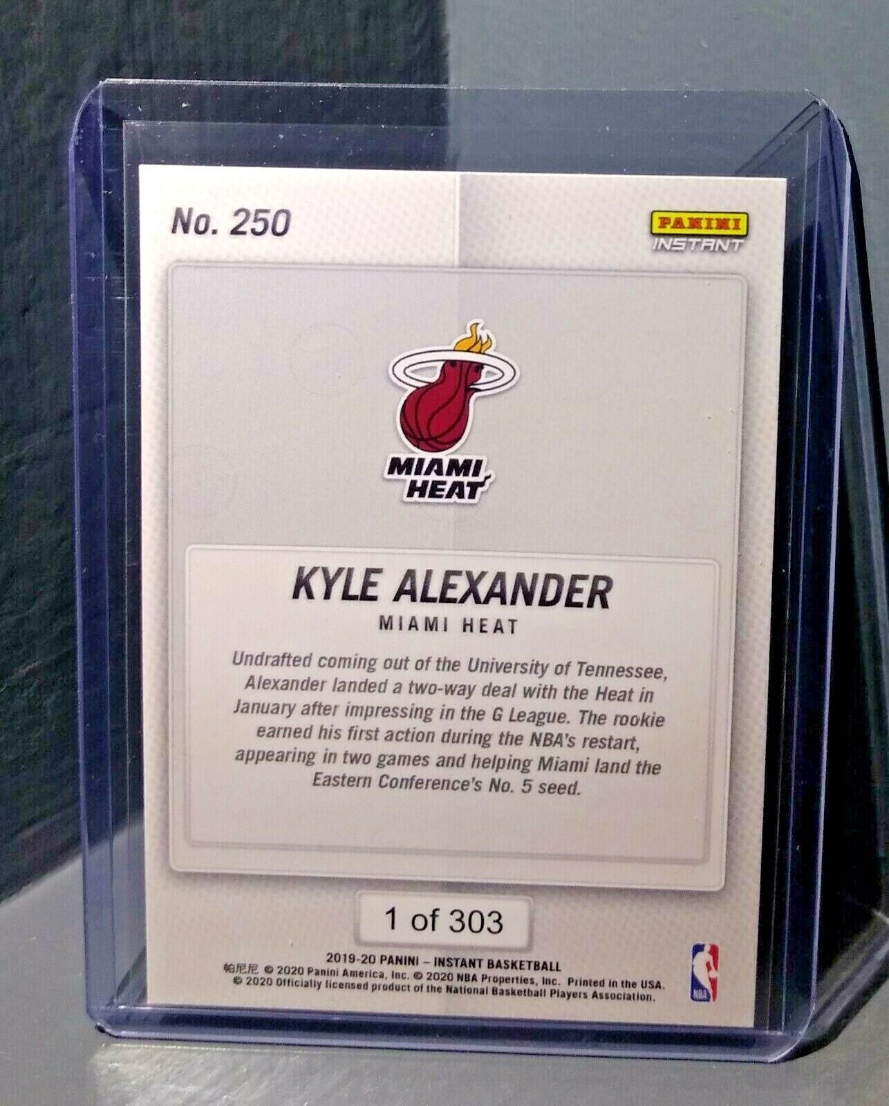 Kyle Alexander 2019-2020 Panini NBA Instant Heat #250 Rookie Card 1 of 303